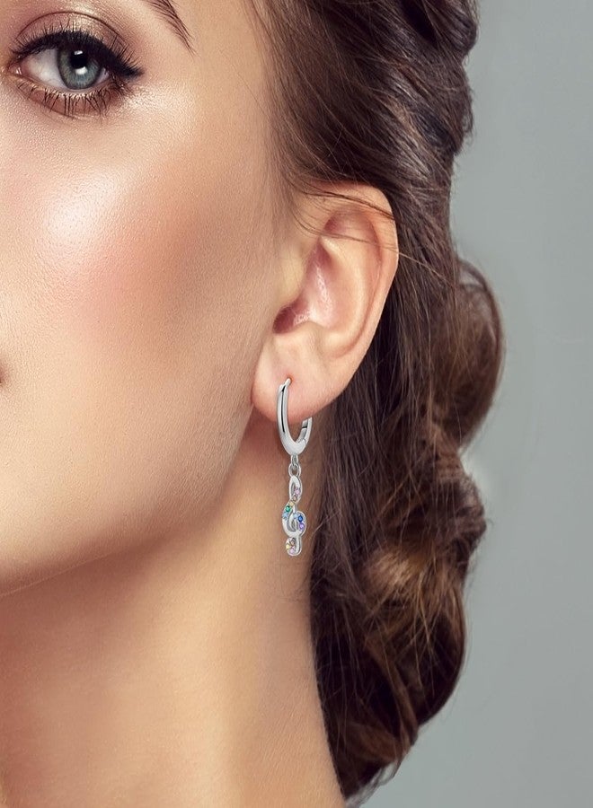 NARMO Earrings for Women 925 Sterling Silver Musical Note Earrings Fancy Dangle Drop Hoop Earrings - Image 5